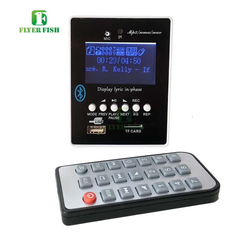 

MP3 Alar music USB MP3 Player Module Support 32GB U-Disk TF Card Reader Media Lyric Blue LED Display Bluetooth TF Audio Board