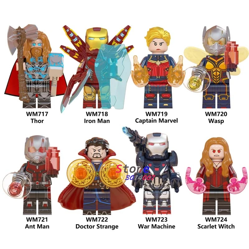 

Single Avengers Endgame Doctor Strange Thor Ant Man Scarlet Witch Iron Man Captain Marvel War Machine building blocks Kids Toys