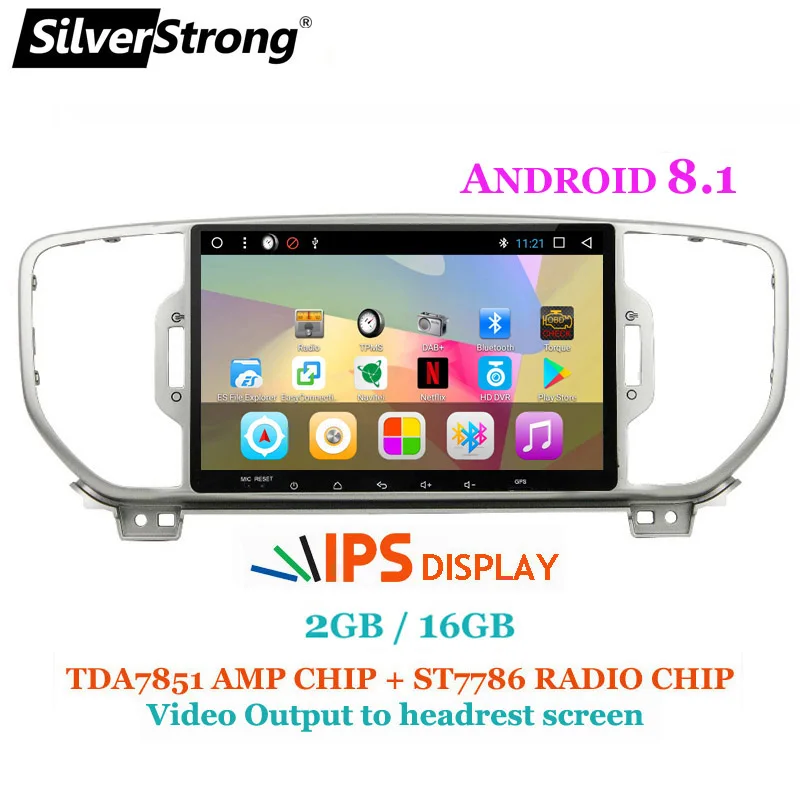 SilverStrong 2din Android8.1 автомобильный DVD для KIA новый Sportage 2016 2017 2018 KX5 Android автомобиль GPS