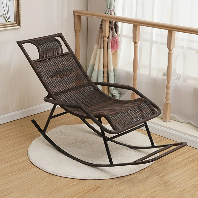 Креативное кресло-качалка для дома, для пожилых людей, кресло-качалка для гостиной, балкона, плетеное кресло для взрослых, легкое уличное кресло WF601943