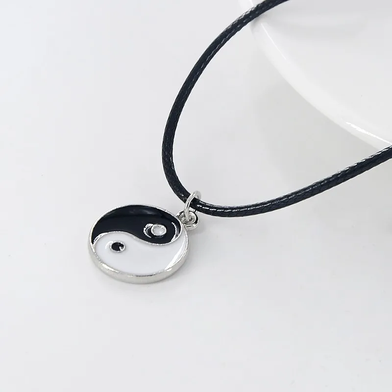 Инь Ян кулон ожерелье черный белый пара сестра Дружба Ювелирные изделия Уникальные Подарки для женщин эмаль