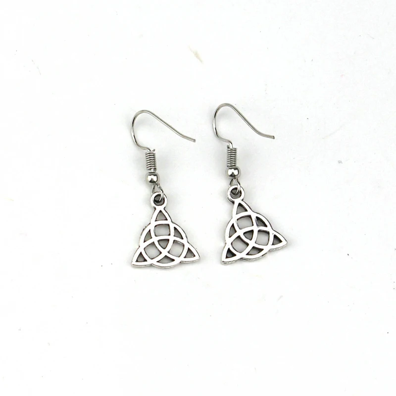 

Small Triquetra Dangle Earrings Celtics Knot Charm Earrings Trinity Knot Earrings Paganism Charm Earrings Women Jewelry