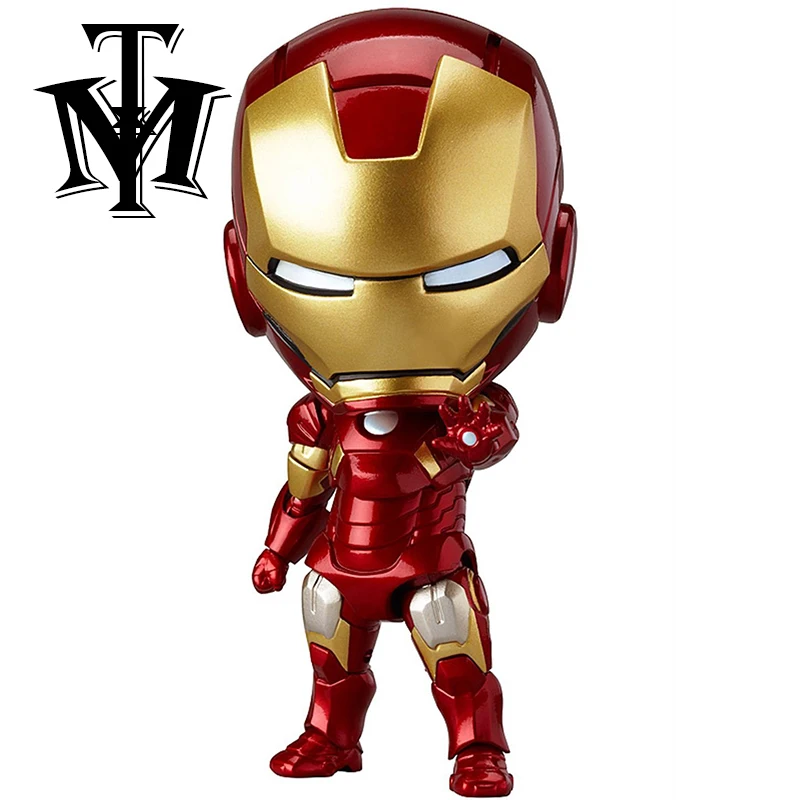 

Anime movie Avengers Iron Man Cute nendoroid juguetes action figures kids hot Toys PVC 10cm Ironman Dolls Collectible Brinquedos