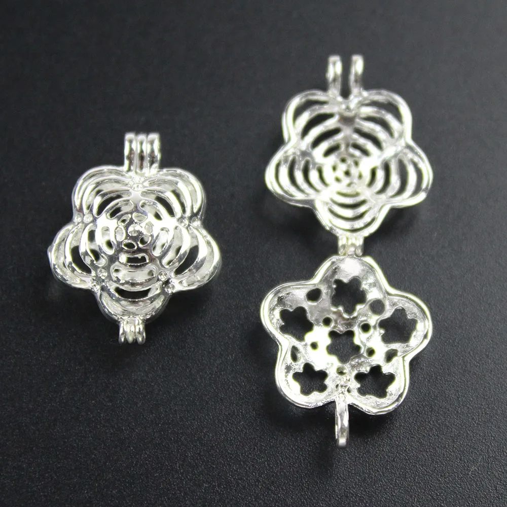 

Plum blossom Open Pearl Cage Locket Essential Oil Diffuser Pendant Beads Cage Jewelry Making Supplies Fun Gifts