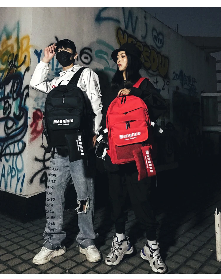 Menghuo 2PCS Mesh Pocket Backpack Purse Set New Girls Big Capacity School Bag Letters Travel Bag Men Rucksacks Mochilas Escolar_30_06