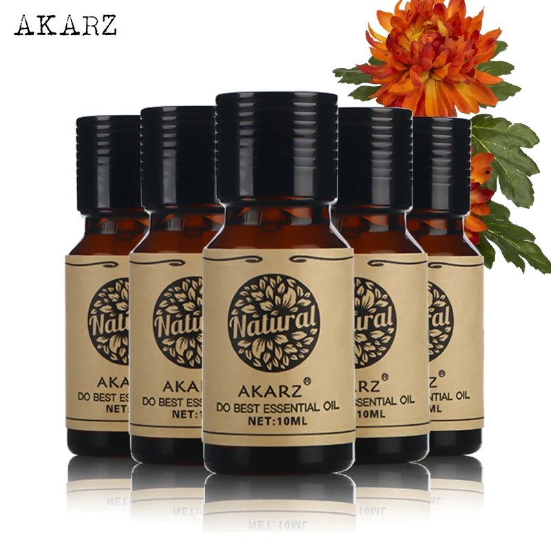 

AKARZ Famous brand Musk lotus violet Vetiver Peony essential oil For Aromatherapy Massage Spa Bath skin care 10ml*5