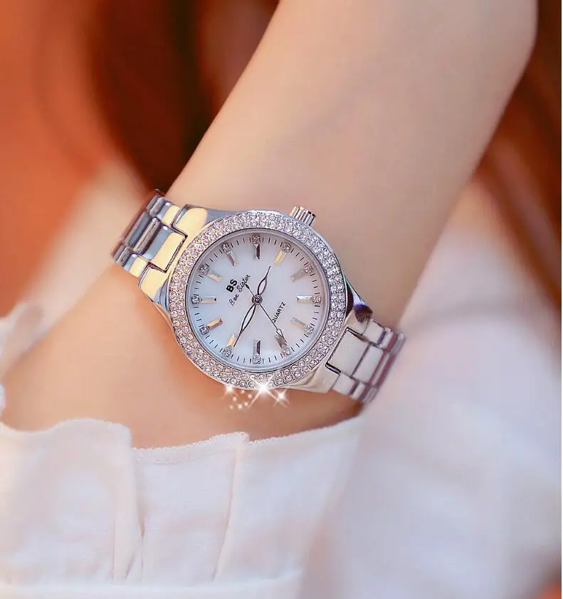 Роскошные Брендовые женские часы с циферблатом и кристаллами, ЖЕНСКИЕ НАРЯДНЫЕ часы, золотые кварцевые часы, женские наручные часы из нержавеющей стали