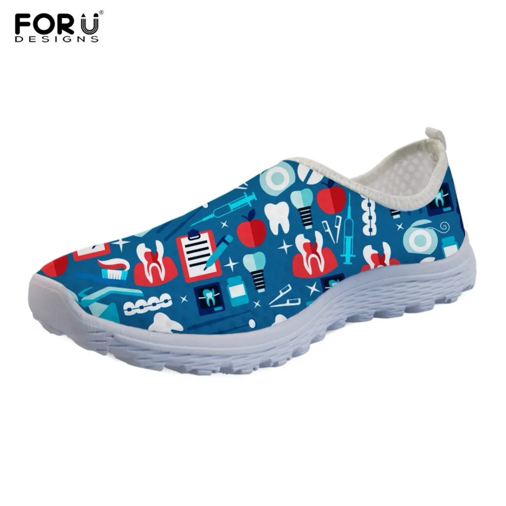 FORUDESIGNS/женские слипоны на плоской подошве с принтом доктора из мультфильма