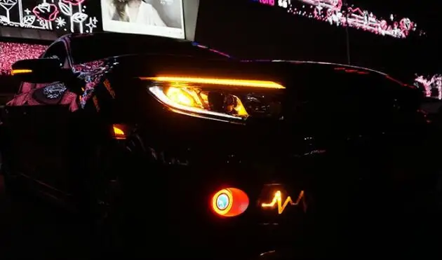 Для Honda Civic светодиодный DRL головной светильник для бровей, дневной ходовой светильник, противотуманная фара с плавным динамическим желтым поворотом