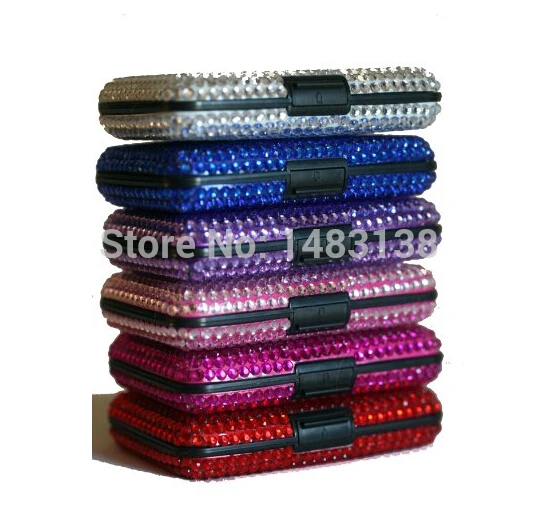100pcs RFID Credit Card Holder wallet for Women Thin Hard Diamond