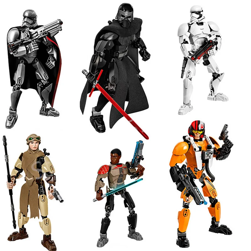 Buildable Figure Building Block Stormtrooper Darth Vader Kylo Ren Chewbacca Boba Jango Fett экшн игрушка для детей|toys for|ksz