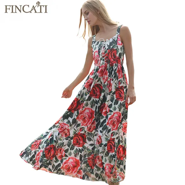 Spaghetti Strap Bohemian Dress