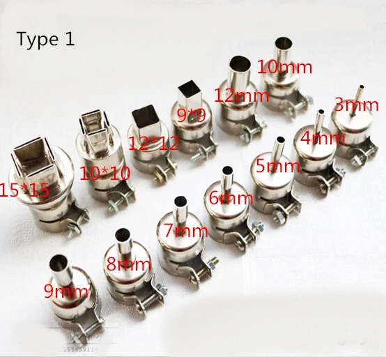 Насадки для теплового пистолета для 850 852D 898 858 паяльная станция Горячая воздушная станция пистолет насадки для 850BAD/852D/990AD/8957DW/P858AD/8698D