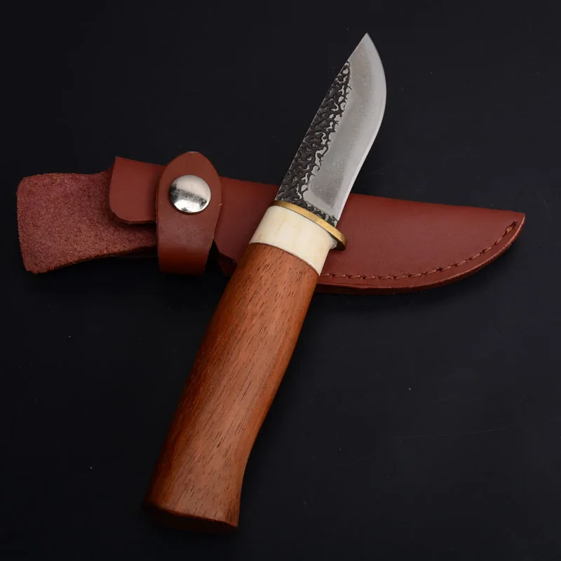 handemade fixed blade knife wood handle outdoor camping hunting survival pocket edc tools (7)