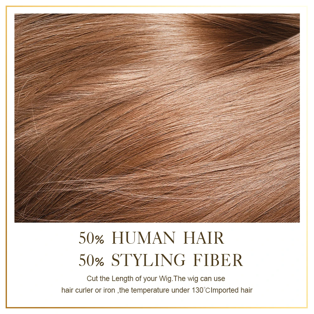 Blonde Unicorn 8 Inch Synthetic Pixie Cut Women Wigs with Natural Bang Fluffy Straight 50% Human Hair Light Brown Short Hair Wig