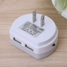 Светодиодный Светильник-ночник с двойным зарядным устройством USB с датчиком от сумерек до рассвета, настенный светильник 'lrz