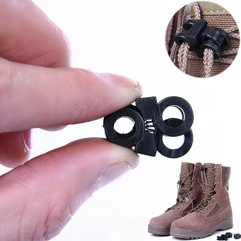 

10Pcs Outdoor Shoes Lace Antiskid Buckle Survive Kit Plastic Gear Multi-function Camping Hiking Tools