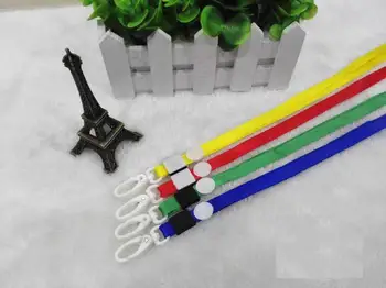 

Wholesale 200pcs 1.0 cm wide High Quality Smile Face ID Card Badge Holder with Lanyard 4 colors to choose red,blue,green,yellow