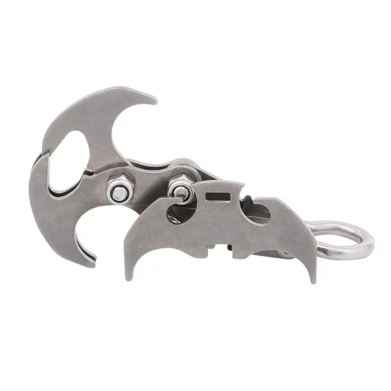 

Multifunctional Stainless Steel Survival Folding Grappling Hook Outdoor Climbing Claw Carabiner Travel Rescue Tool