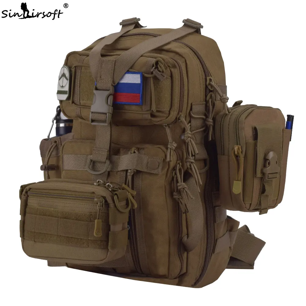 

SINAIRSOFT Outdoor Sport 25L Men Shoulder Bags Travel Solid New Crossbody for Waterproof coating Fabric 14 inches laptop PK150