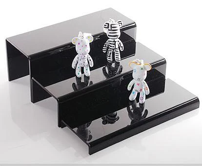 

Set of three acrylic desktop U shaped display stand base jewelry cosmetic display rack shoes step holder miniature toy collect
