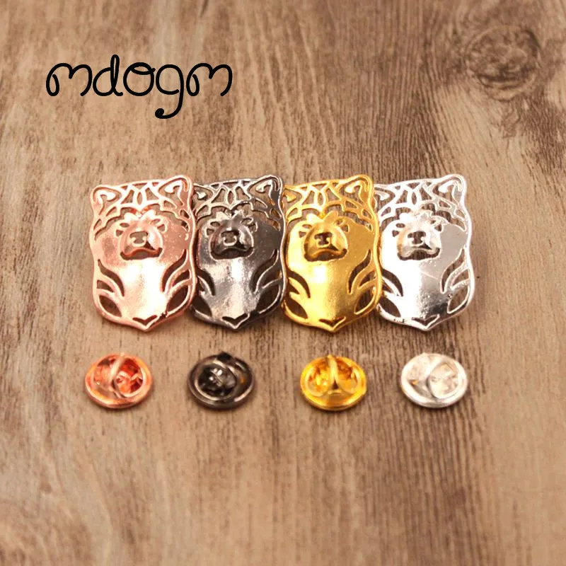 Mdogm Akita Cane Animale Spille E Spille Abito Carino Metallo Divertente Piccolo Padre Collare Distintivi Regalo Per Uomo Maschio B075