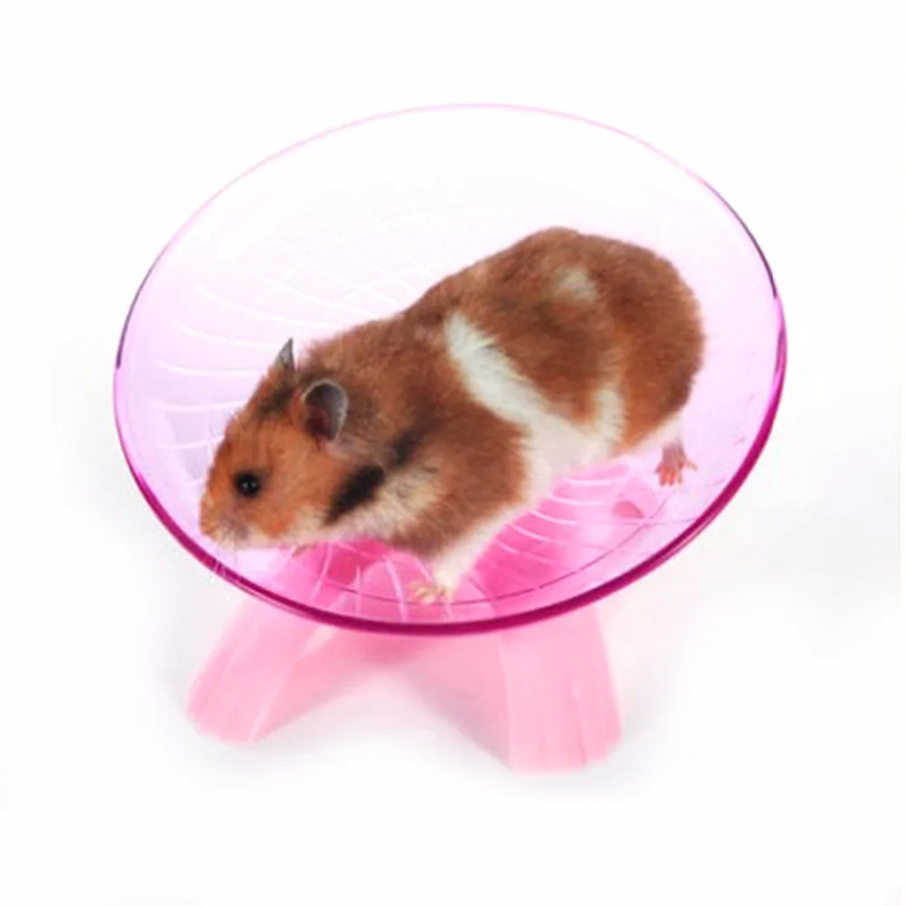 

2 Colors Plastic Small Pet Toy Funny Hamster Mouse Running Disc Flying Saucer Exercise Wheel Small Animal Jogging Plate Toys