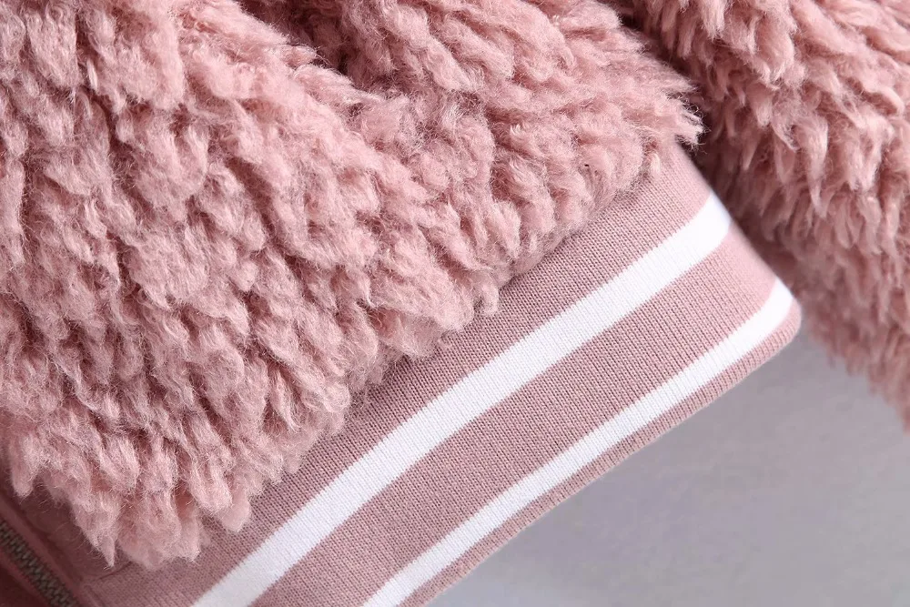 Faux Rivestimento Della Cappotti Inverno Per Caldo Termico D'agnello Falso Chiusura Donne Furry Del Gtgyff Pelliccia Cappotto Rosa Delle Giacche Le Lampo Di Vestiti Disegno Lana BxwqY6