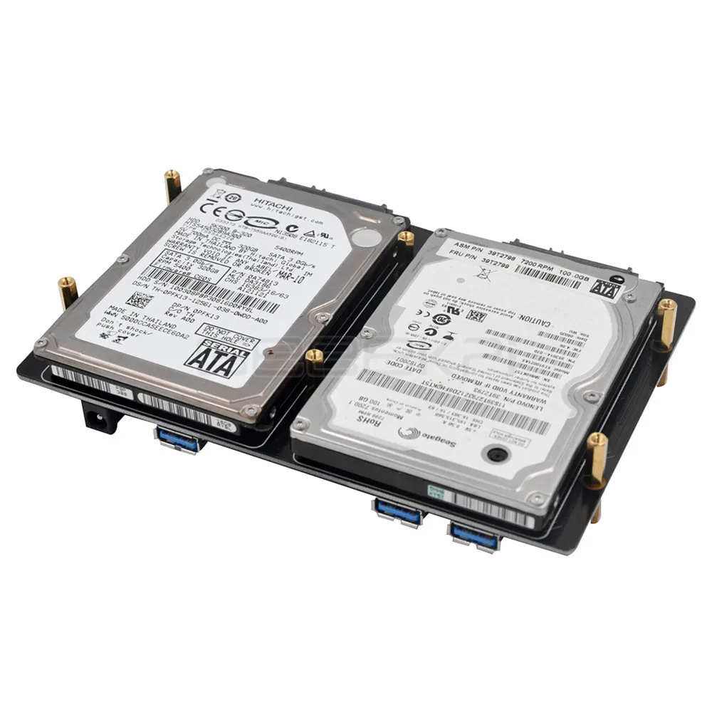 Geeekipi X822 двойной 2," жесткого диска SATA HDD/SSD экранированный USB 3,0 Плата расширения Мощность адаптер для Raspberry Pi 1 Модель B+/2/Note 3(B плюс