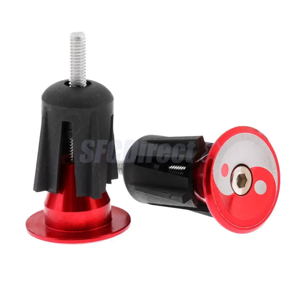 1 Pair Aluminum Alloy Bike Handlebar End Plugs Mountain Road Bicycle Cycling Handle Bar Grips Caps Stoppers 