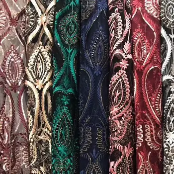 

Latest African Laces 2018 Embroidered Tulle Lace Glitter Lace Fabric Sequin Lace Fabric For Party For Sewing Dress
