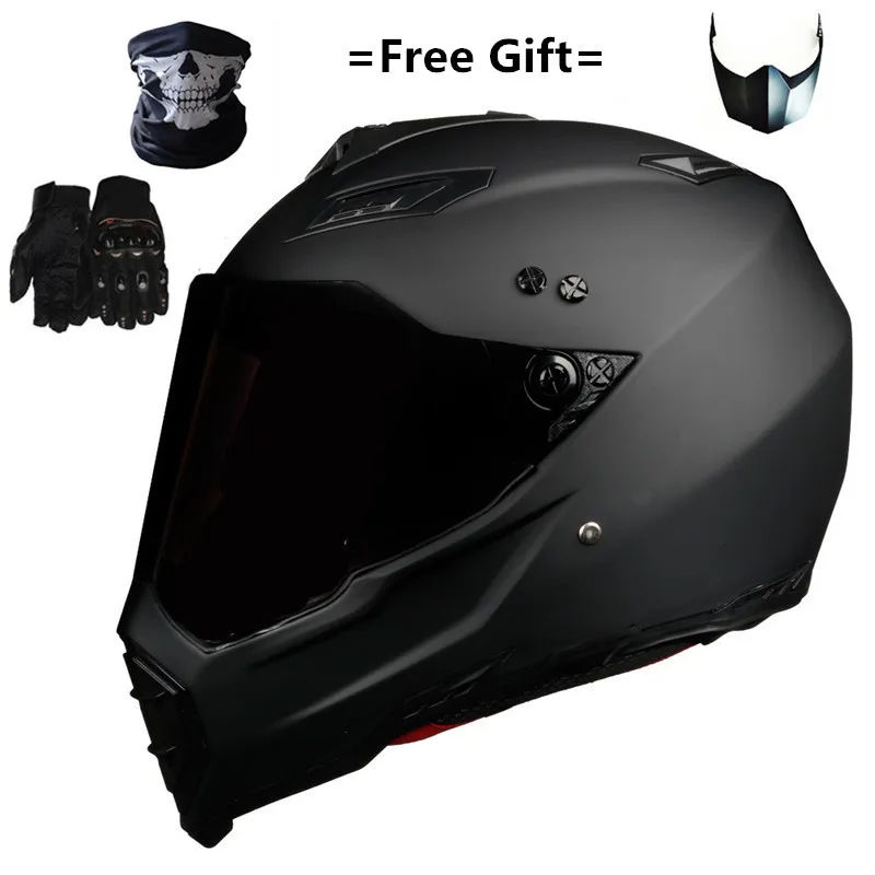 Mate bBack Dual Hilldown Off Road Motorcycle helmet Dirt Bike ATV D.O.T certified (M, White full face casco for moto sport
