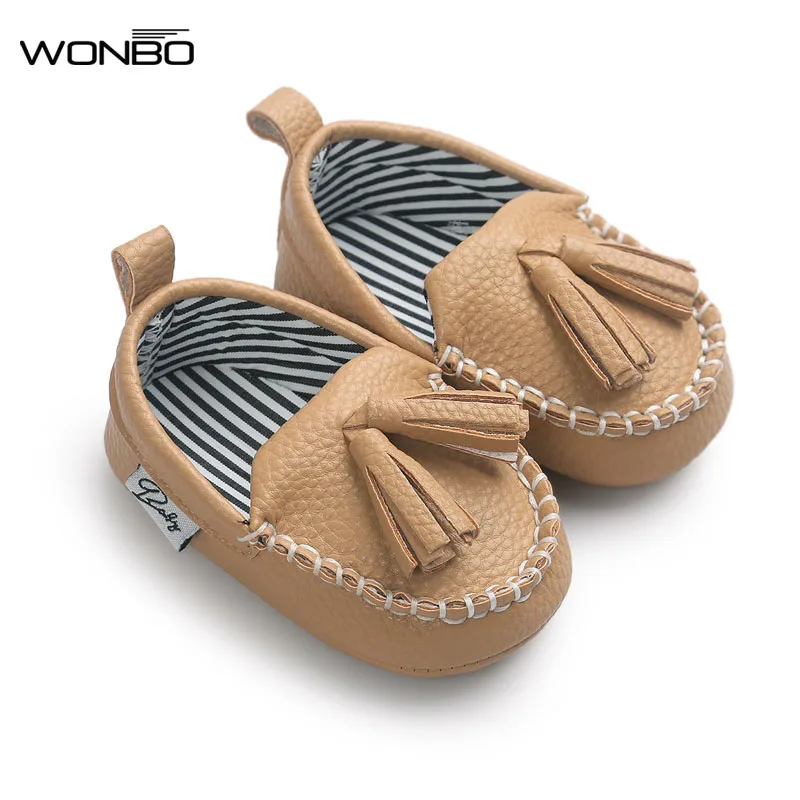 WONBO; из искусственной кожи; обувь для девочек и мальчиков мягкая подошва кроссовки, которые делают первые шаги; 0-18Month