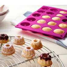 Горячие 20 силиконовые полости Выпекать посуда круглые фигурные кухонные аксессуары формы для пудинга и Шоколадные инструменты фигурная формочка для торта для кухонного инструмента