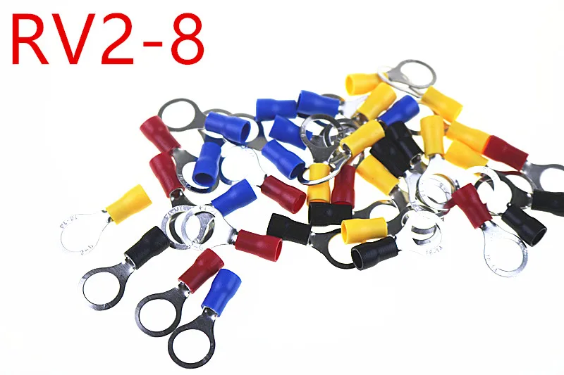 

RV2-8 Blue Ring insulated terminal Cable Wire Connector 100PCS/Pack suit 1.5-2.5mm cable Electrical Crimp Terminal RV2.5-8 RV