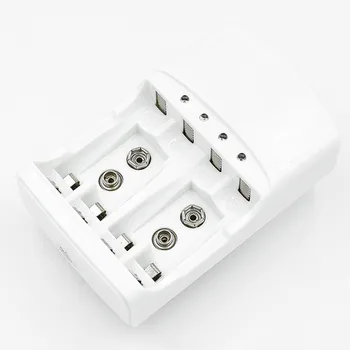 

SOONHUA 4 Slot Foldable Intelligent Multi Battery Charger For AA AAA 9V Sizes US EU Overpower Protection Plug With LED Indicator