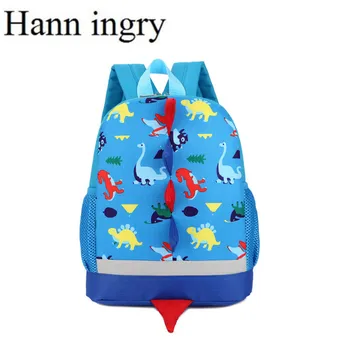 

HANN INGRY Children's Schoolbag Cartoon Animal Pattern Fashion Color Backpack Outdoor Travel Resistant Waterproof Nylon Bag H23D