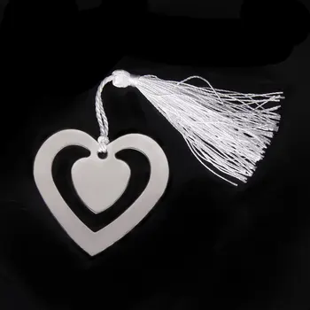 

Wedding Favors Double Hearts Bookmark Party Favors Stainless Steel with Tassels