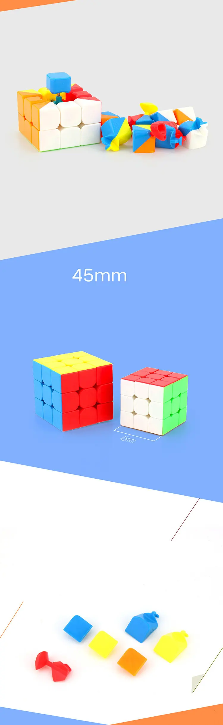 Мини 3x3x3 кубик рубика cube 4,5 см версия куб изысканный и матовый 45 мм меньше размер анти- sticky трек на поверхность трения