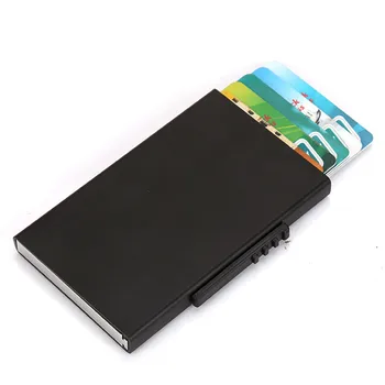 

Men Credit Card Holders Business ID Card Case Fashion Automatic RFID Card Holder Aluminium Bank Card Wallets