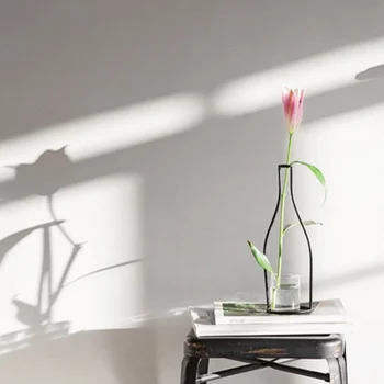 

Vase Racks Nordic Flower Ornaments New Beautiful Black Lines Vase AbstractHome Decor Minimalist Abstract Iron Vase Dried Flower