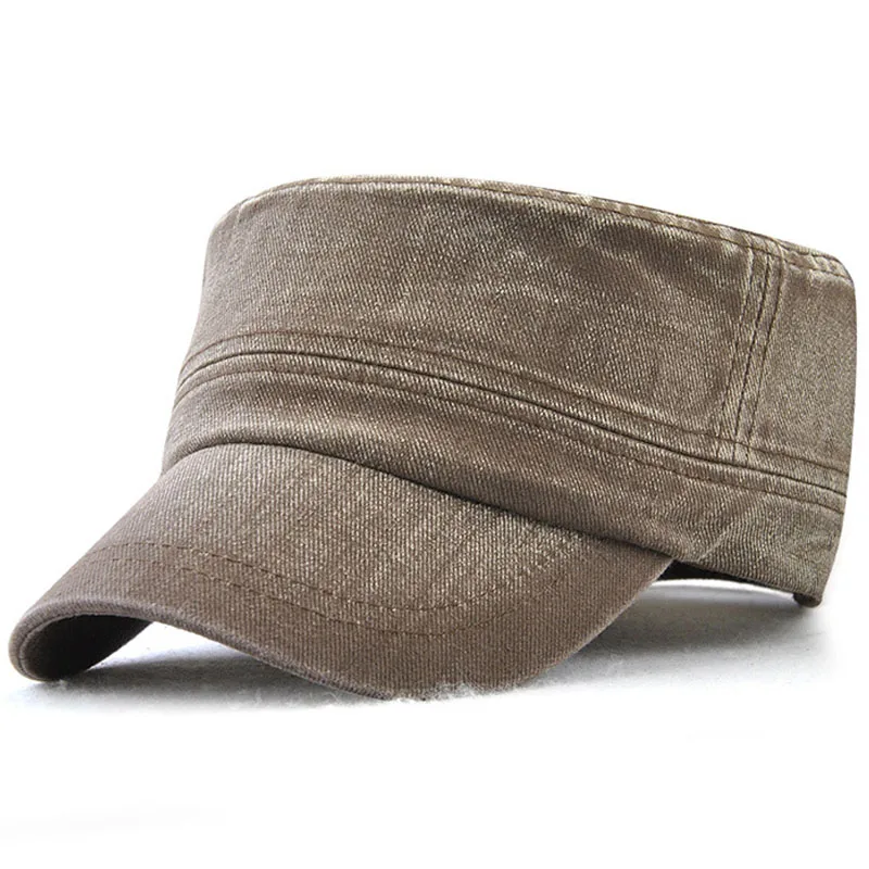 2018 Winter Summer Military Hats For Men Classic Vintage Flat Top Mens