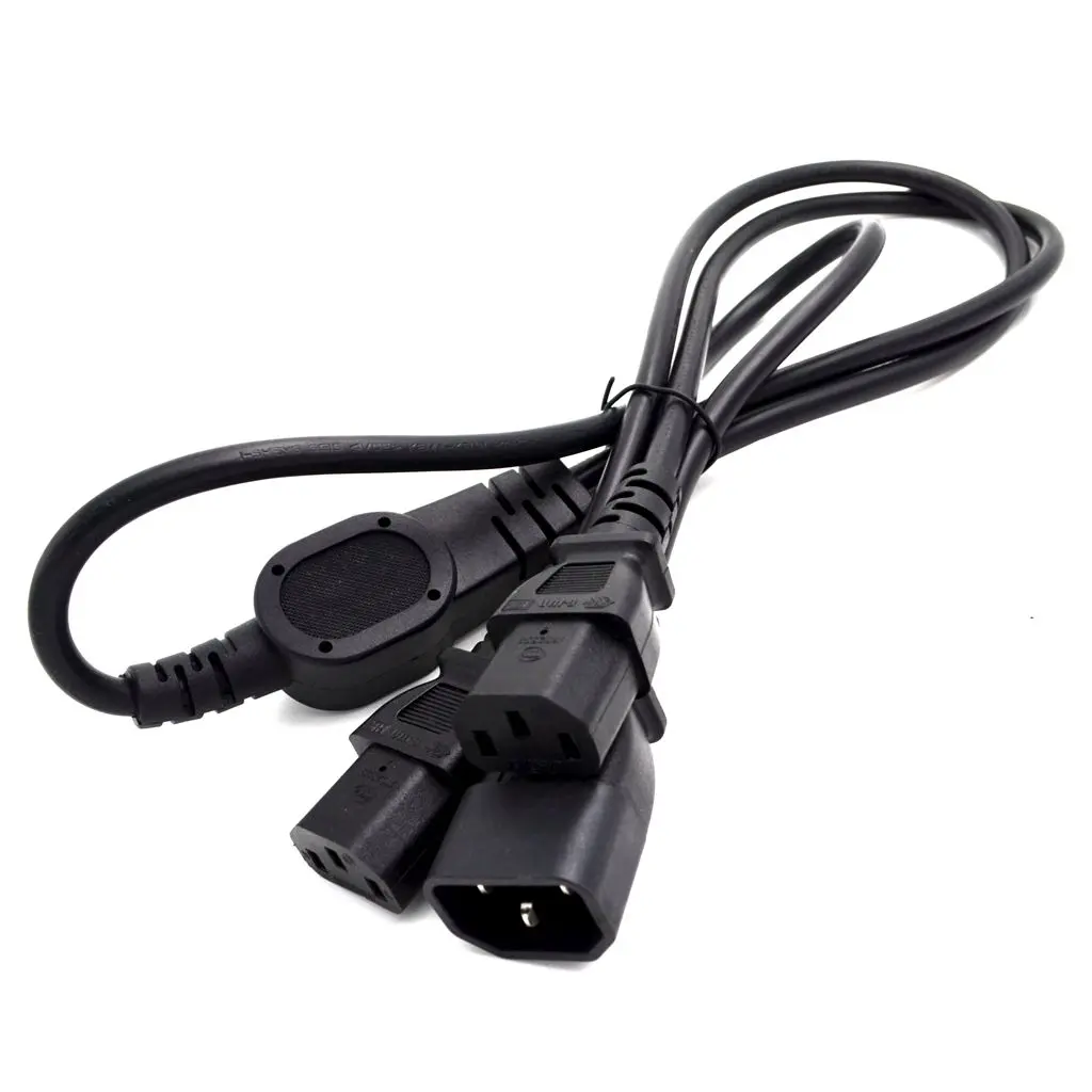 High Quality IEC 320 C14 Male to 2 x C13 Female Y Splitter Cable About 60CM