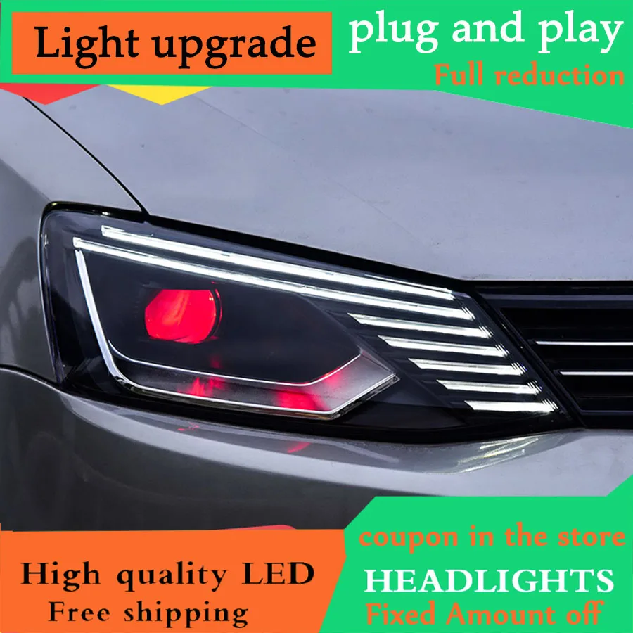

Car Styling Head Lamp for Volkswagen Jetta Head Lamp VW Jetta Headlight Assembly 2012-2018 LED Daytime Running Lights