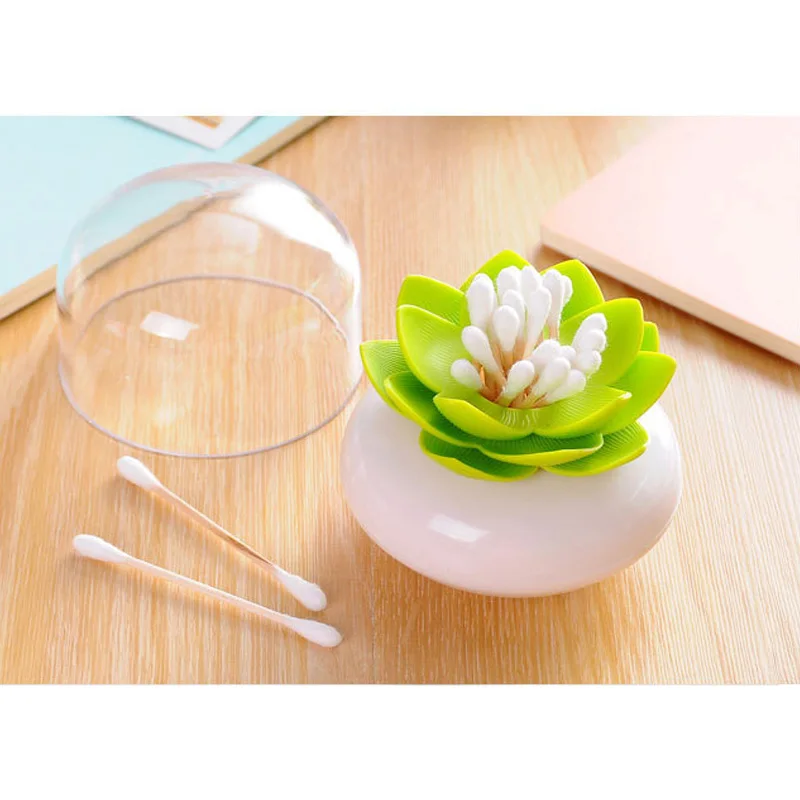 Hot Lotus Toothpicks Holder Cotton Swab Box Bud Case Table Storage Organizer LFD | Дом и сад