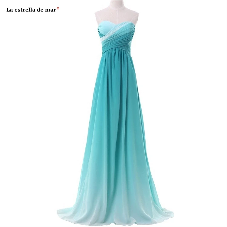 Vestido de fiesta para boda Новый шифоновый с открытми плечами Сексуальное Милое алиновое красное зеленое синее градиентное цветное платье подружки