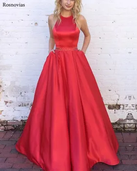 

Simple Long Prom Dresses 2019 Halter Open Back Sweep Train Peplum Ruffle Modern Evening Party Dresses Formal Gowns Customized