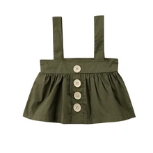 Летние детские юбки зеленого и серого цвета для девочек комбинезоны с пуговицами для новорожденных девочек, юбки, одежда