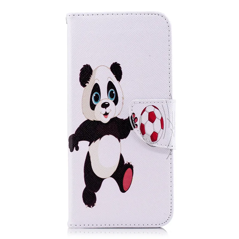 С изображением милой панды крышка чехол для samsung Galaxy S10E S10 S9 S8 A6 A7 A70 A8 j4 j6 плюс j2 Pro Note 9 8 кожаный чехол-бумажник с Fundas D07Z - Цвет: Football Panda
