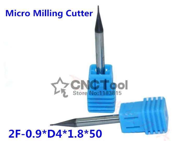 Micro Milling Cutter 2F 0.9mm, 0.9*D4*1.8*50mm, alloy milling cutter